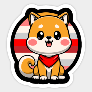 Cute shiba inu dog sitting Sticker